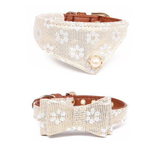 Collar con lazo bordado para perros accesorio de BODA y eventos especiales