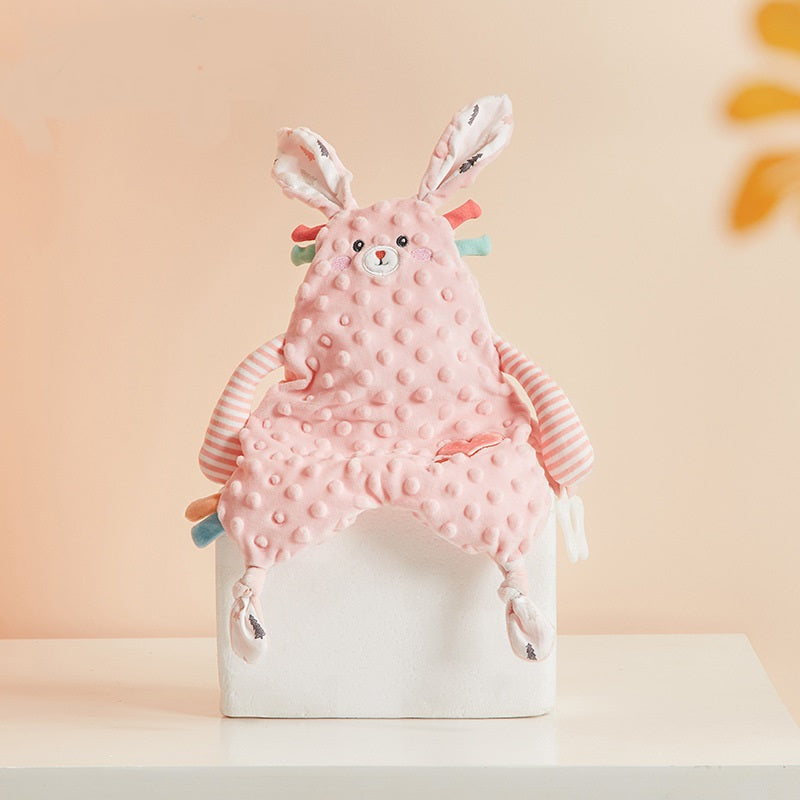 Muñeco tranquilizador para bebé, mordedor de lactancia, Orejas de conejo Kawaii, toalla facial para recién nacido