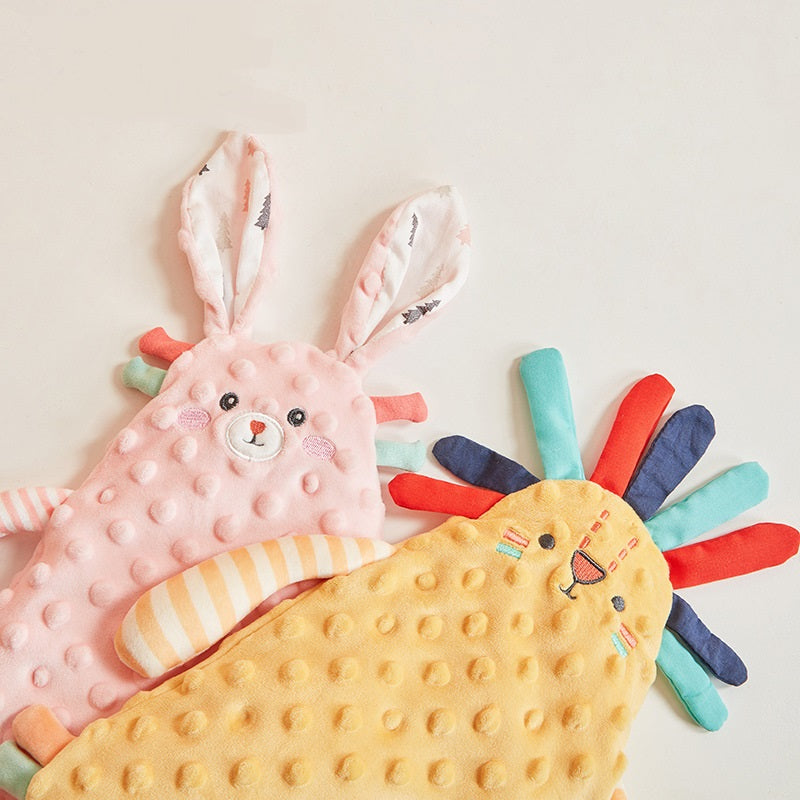Muñeco tranquilizador para bebé, mordedor de lactancia, Orejas de conejo Kawaii, toalla facial para recién nacido