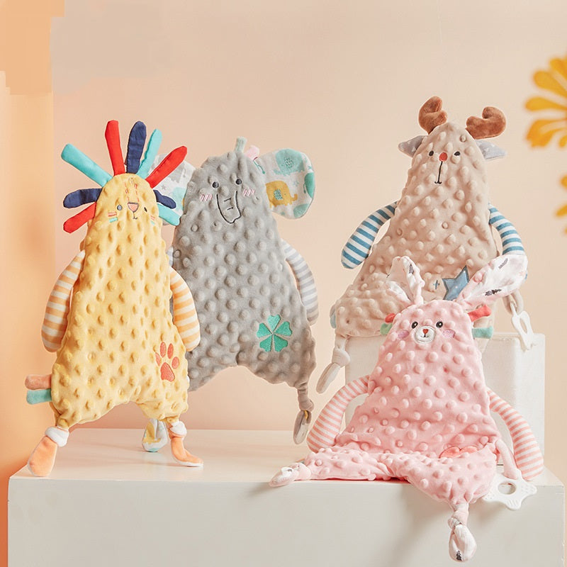 Muñeco tranquilizador para bebé, mordedor de lactancia, Orejas de conejo Kawaii, toalla facial para recién nacido