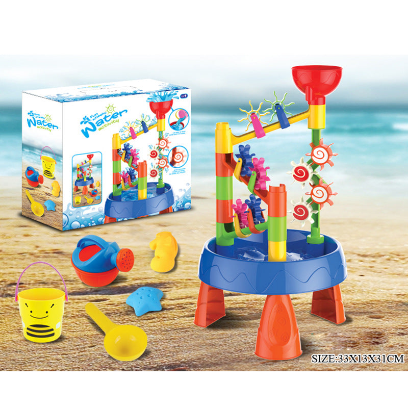 Juego de mesa de playa con embudo de rueda hidráulica, juego de playa de verano, juguetes para niños