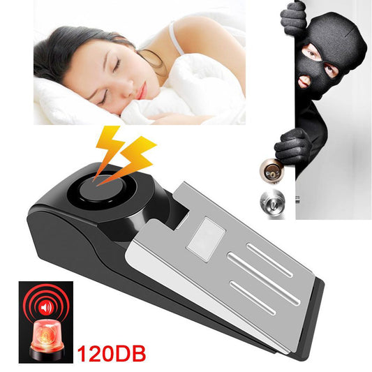 Alarma antirrobo electrónica, dispositivo de sistema de alarma de tapa de puerta con cuña de seguridad inteligente para el hogar