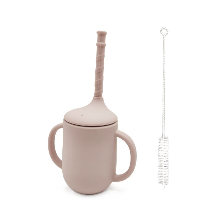 Taza de líquidos para bebé, taza de silicón con bombilla, taza con popote, hermética y a prueba de caídas para bebés