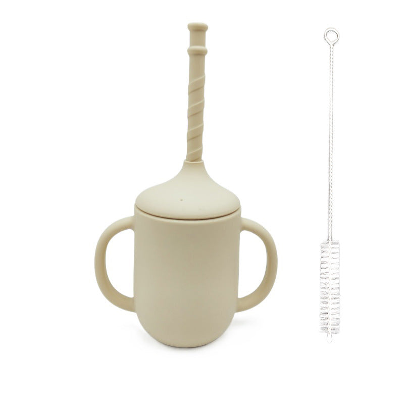 Taza de líquidos para bebé, taza de silicón con bombilla, taza con popote, hermética y a prueba de caídas para bebés