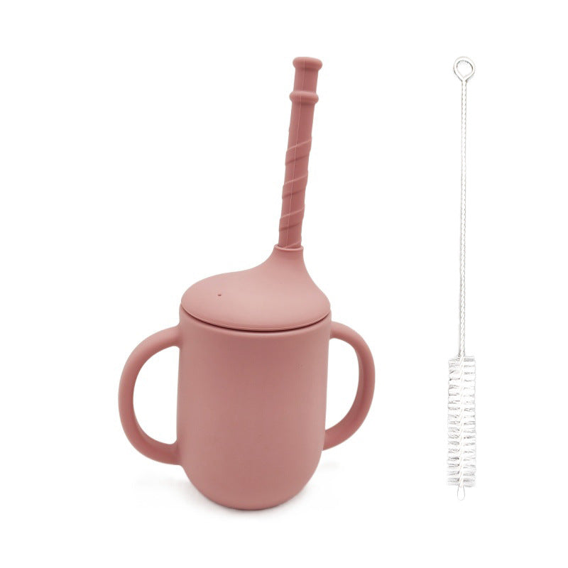 Taza de líquidos para bebé, taza de silicón con bombilla, taza con popote, hermética y a prueba de caídas para bebés