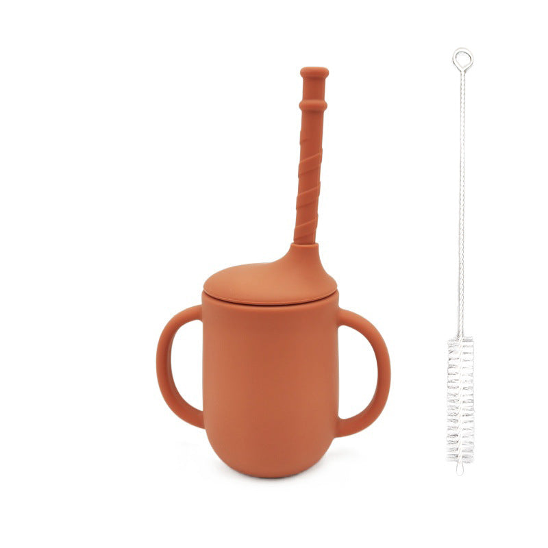 Taza de líquidos para bebé, taza de silicón con bombilla, taza con popote, hermética y a prueba de caídas para bebés
