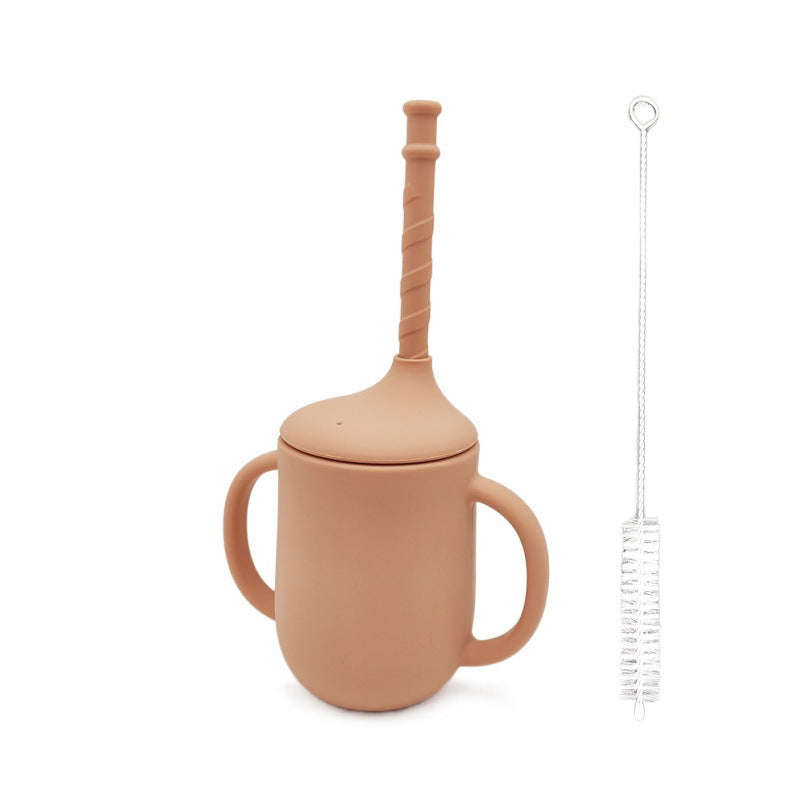 Taza de líquidos para bebé, taza de silicón con bombilla, taza con popote, hermética y a prueba de caídas para bebés