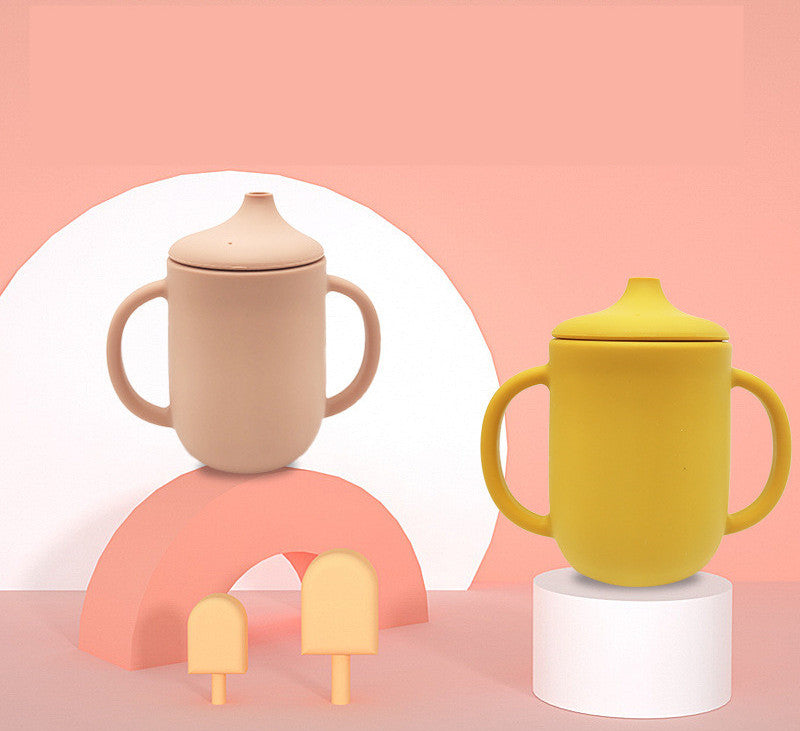 Taza de líquidos para bebé, taza de silicón con bombilla, taza con popote, hermética y a prueba de caídas para bebés
