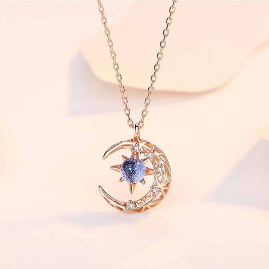 Collar de estrella y luna de estilo explosivo, tendencia femenina