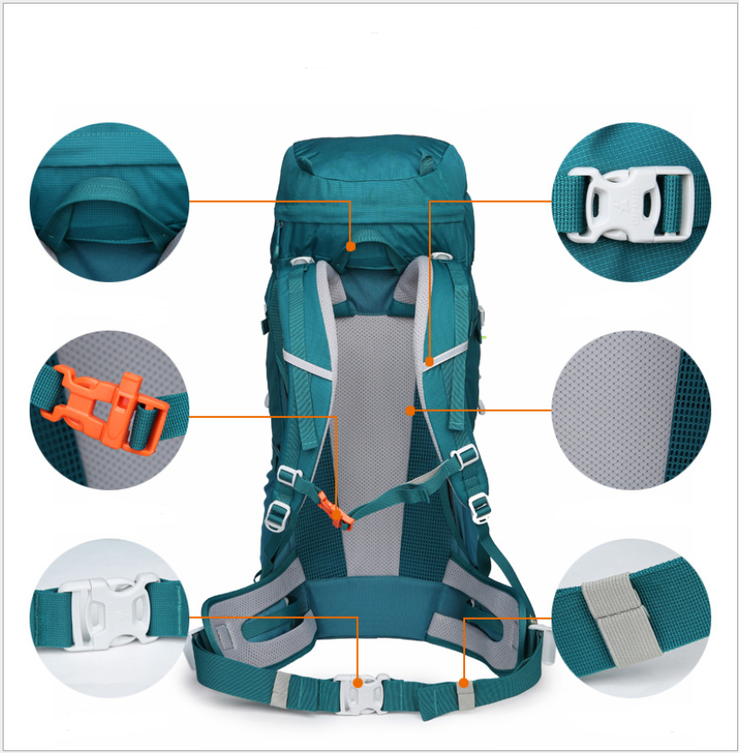 Mochila De Senderismo De Marco Interno 50\/60l Mochila de acampar, Mochila multifunción con Cubierta de Lluvia