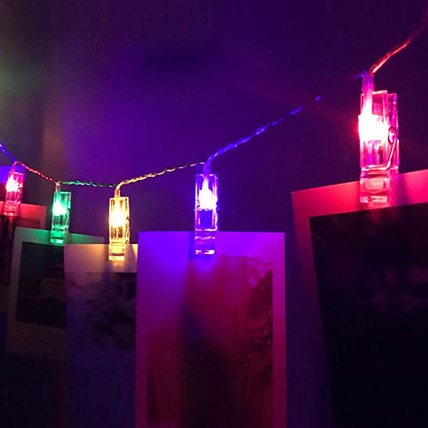 Guirnalda de luces LED para portafotos; Cuelga tus fotos en esa hermosa tira de luces, guirnalda de luces con ganchos para fotos