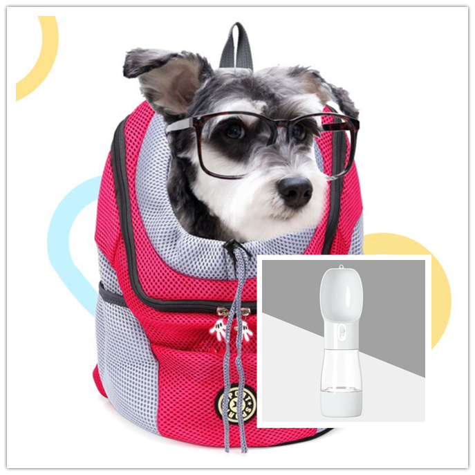 Trasportín para perros, mochila para perros, doble hombro, portátil, para viaje