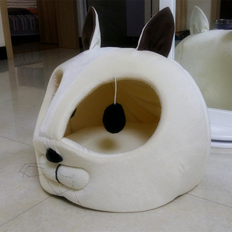 Cama para gatos con cara de panda, suave y divertida