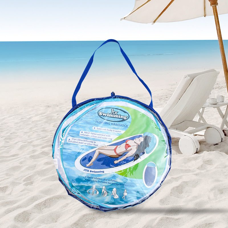 Sillón de playa inflable, Silla Flotante para adultos en la playa, con reposacabezas y superficie de red, cama flotante plegable de juguete de agua para piscina, playa,