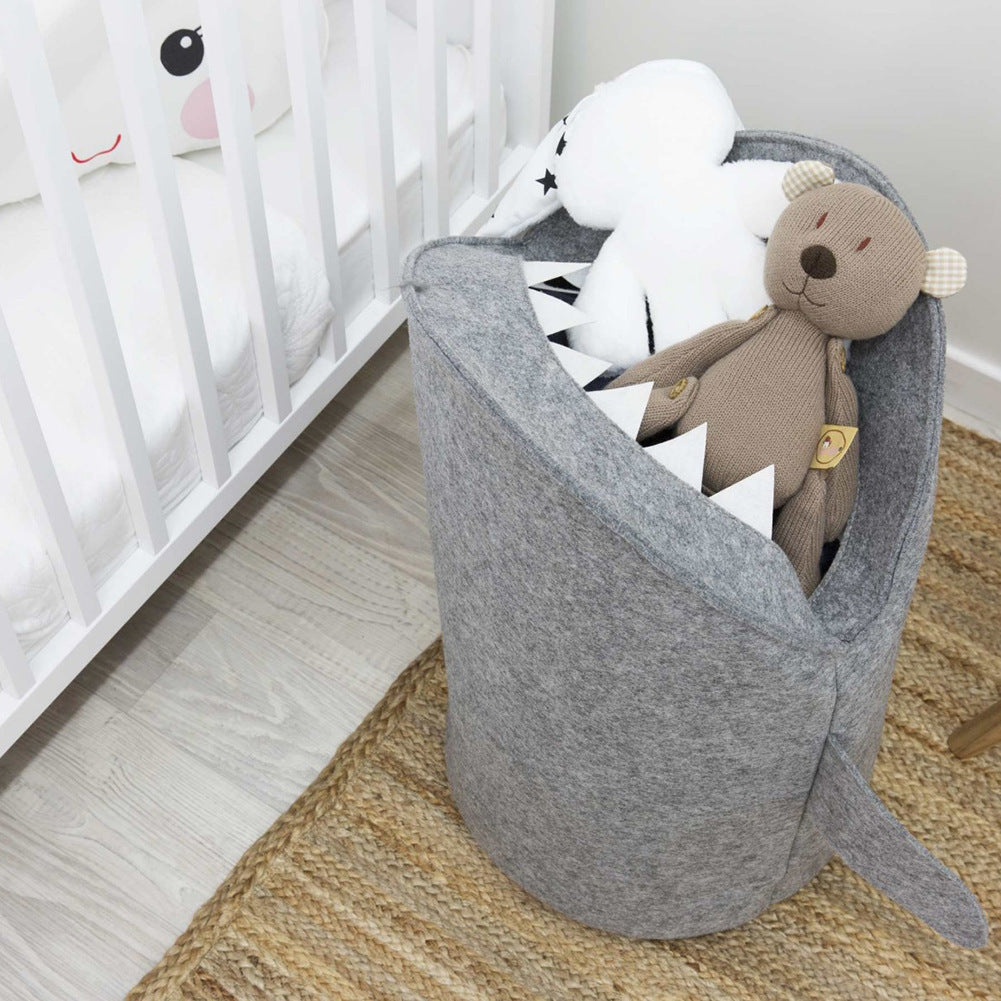 Cesta de Fieltro forma de Tiburón para Juguetes y Ropa – Decorativa y Funcional