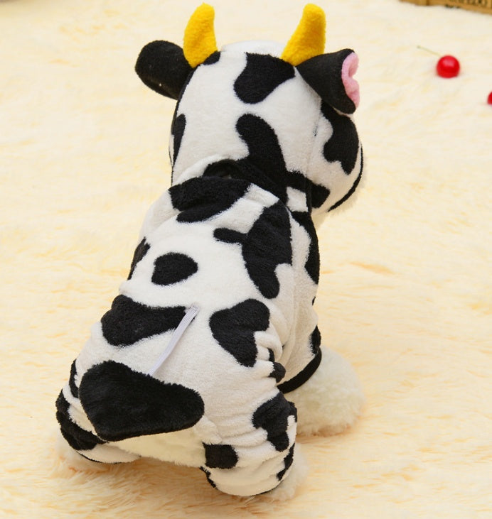Suéter de Vaquita con Capucha para Mascotas – Abrigo de Invierno Adorable