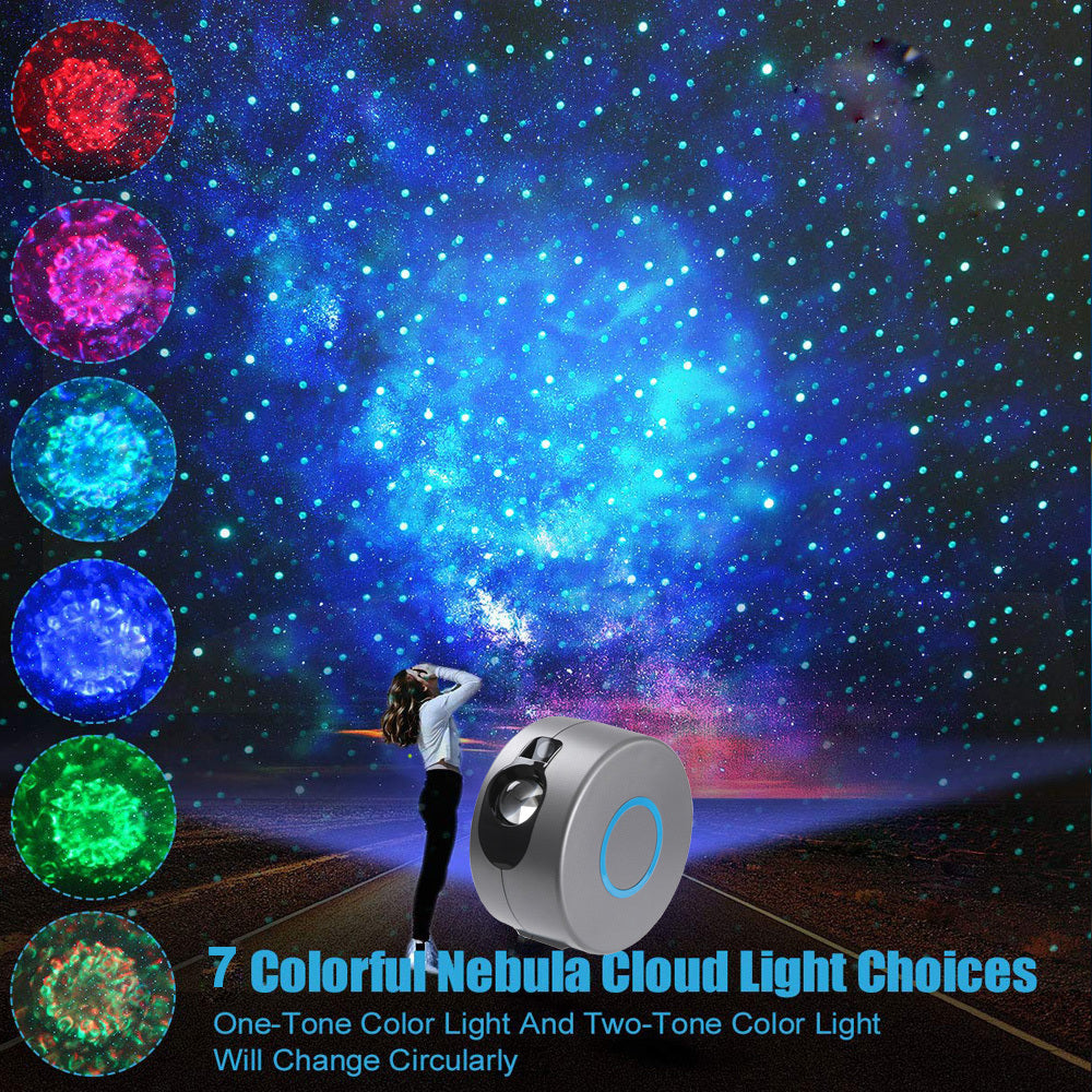 Proyector Galaxy Starry Sky giratorio, lampara de luz para cuarto de niños y adultos, hermoso proyector de luz, 7 colores distintos