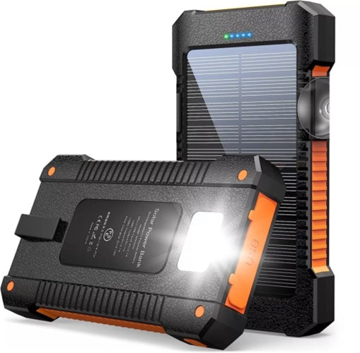 Cargador portátil supercargador solar con 2 USB y linternas LED de 30 000 mAh