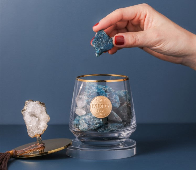 Set de Aromaterapia con Cristales – Aceites Esenciales + Cristales de Bienestar