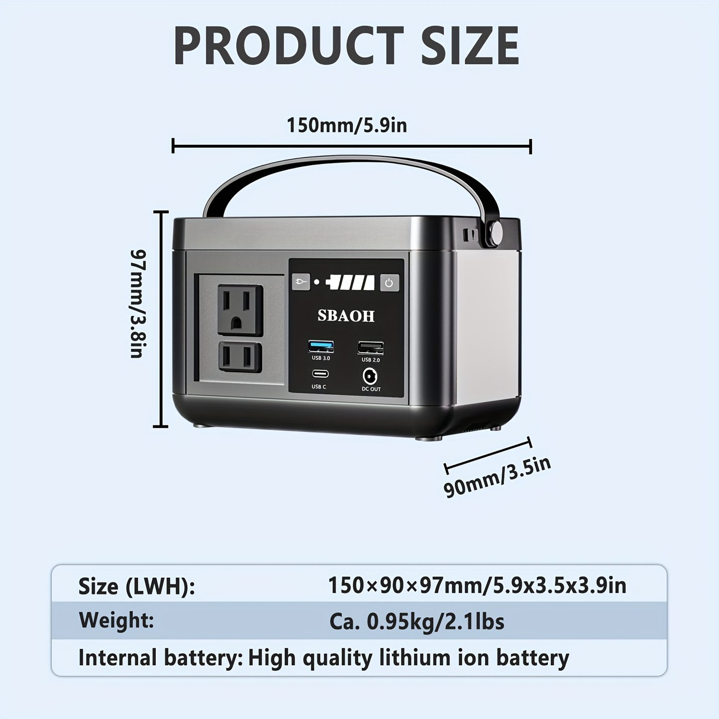 Estación de energía portátil P86, batería LiFePo4 de 88,8 Wh, con salidas de CA de 120 W,