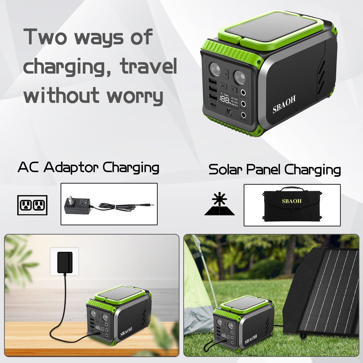 Estación de energía exterior de 110 V, generador solar de 148 Wh y 200 W, batería de respaldo para el hogar.