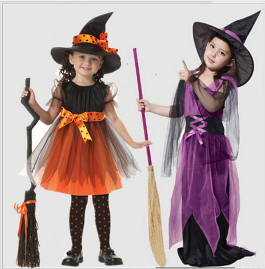 Disfraz infantil bruja en distintos colores