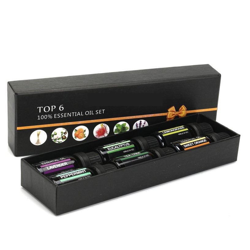 Aromaterapia de masaje con aceites esenciales.