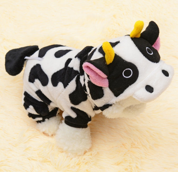Suéter de Vaquita con Capucha para Mascotas – Abrigo de Invierno Adorable