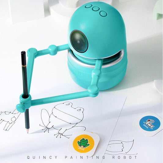 Robot de pintura y dibujo para niños, ideal para aprendizaje creativo.