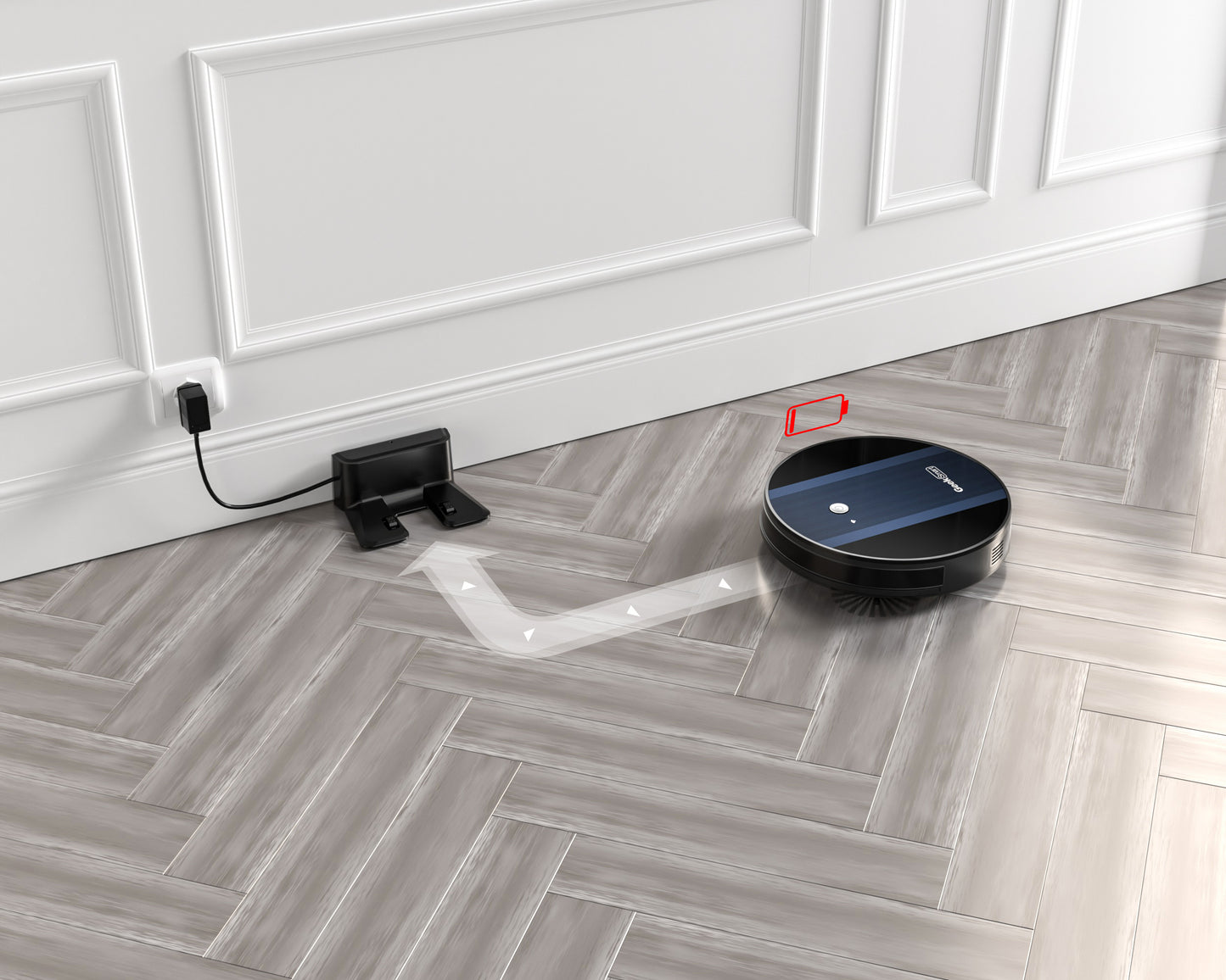 Robot aspirador inteligente Geek G6 Plus, ultrafino, fuerte succión de 1800 Pa, autocarga automática, conectividad WiFi, control de aplicaciones