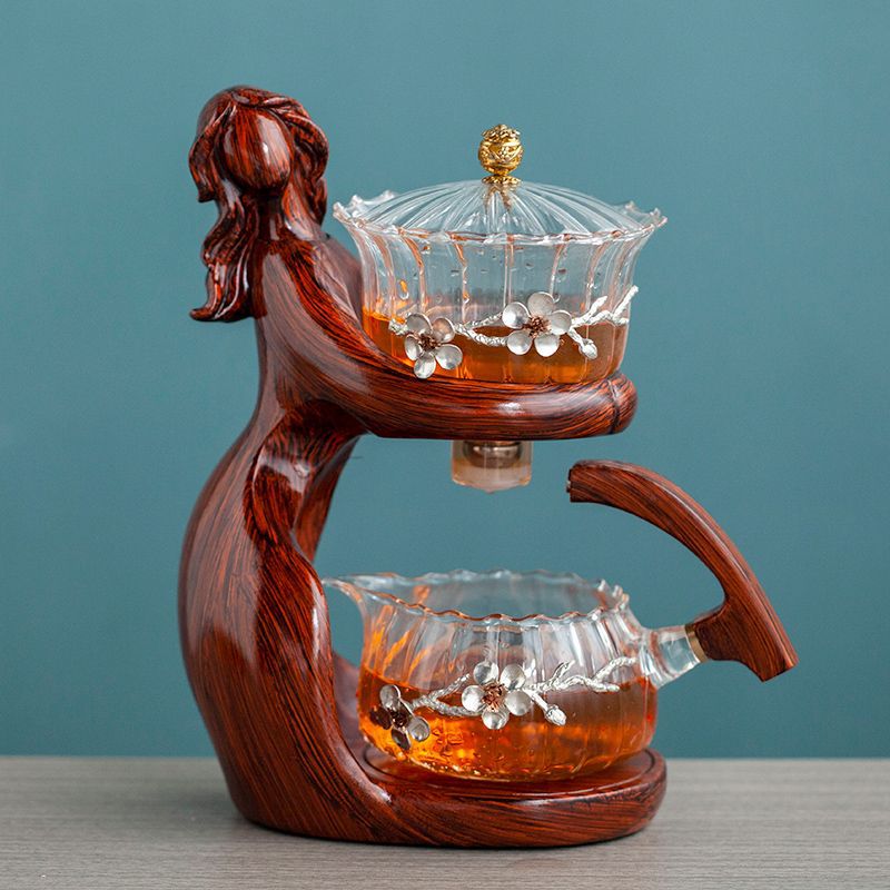 Juego de té, tetera de Kungfu, soporte de vidrio resistente al calor, Base, infusores de té oriental