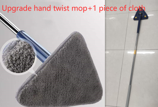 Fregona triangular extensible, fregona de limpieza ajustable giratoria 360 de 110 Cm para bañera, azulejo, suelo, pared