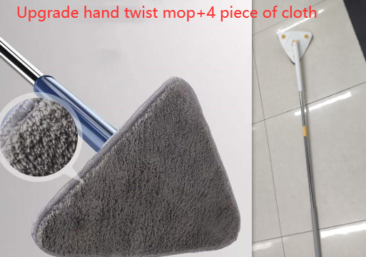 Fregona triangular extensible, fregona de limpieza ajustable giratoria 360 de 110 Cm para bañera, azulejo, suelo, pared