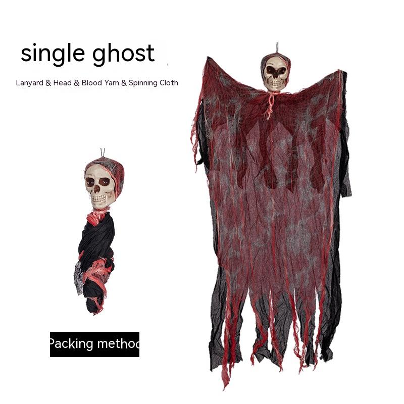 Colgante de fantasma para Halloween, colgantes de calavera de terror con sangre teñida para fiesta de Halloween, Patio, césped, ventana, decoración de la casa