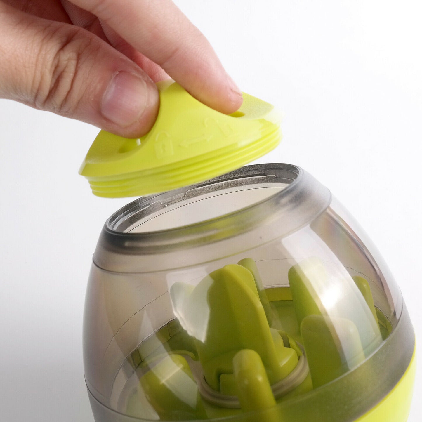 Vaso de bolas de comida para perros, dispensador de alimentador para cachorros y mascotas, tazón de juguete