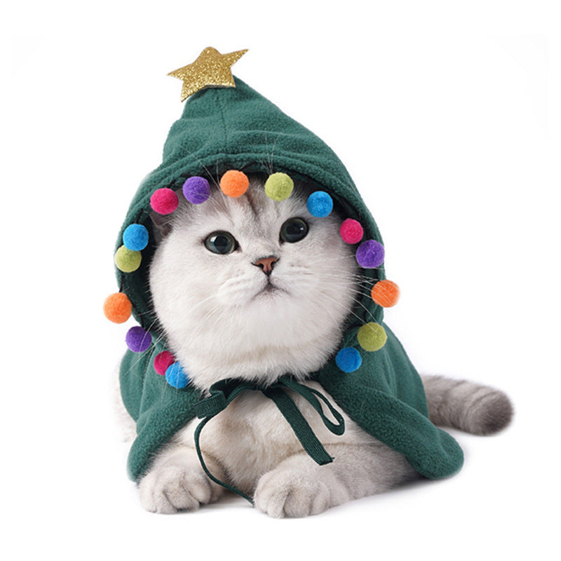 Lindo disfraz de perro y gato, capa navideña, disfraz de Halloween