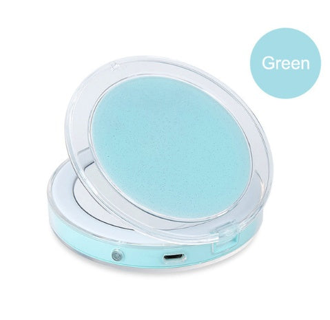 Mini espejo de maquillaje con luz LED SK88, triple aumento portátil