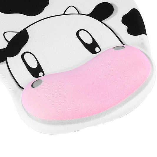 MOUSE PAD Apoya Mano, Alfombrilla súper suave para apoyo de muñeca en silicona, figura de vaca, MOUSEPAD con reposamanos