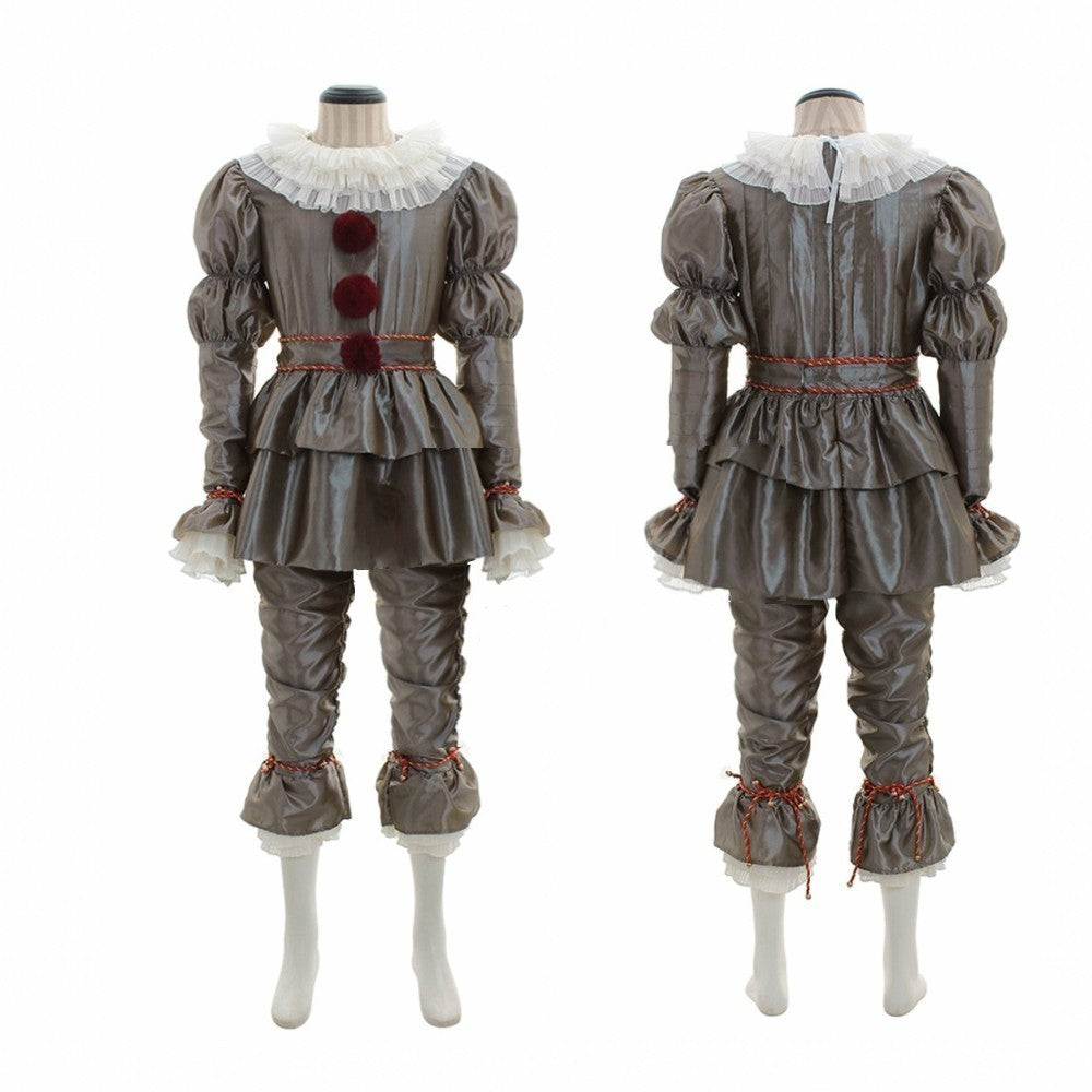 Disfraz de payaso malvado para tu fiesta de Halloween, color oscuro y blanco, magnífico para tu fiesta de disfraces, Payaso de miedo! para niños y adultos