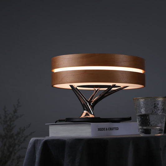 Altavoz redondo inteligente con Bluetooth para música, lámpara con WiFi, árbol circular de luz Led, carga inalámbrica para sala de estar