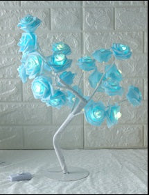 Lámpara de árbol LED Lámpara de árbol con flores de rosas, luces de hadas de árbol con USB, luces nocturnas, decoración de dormitorio