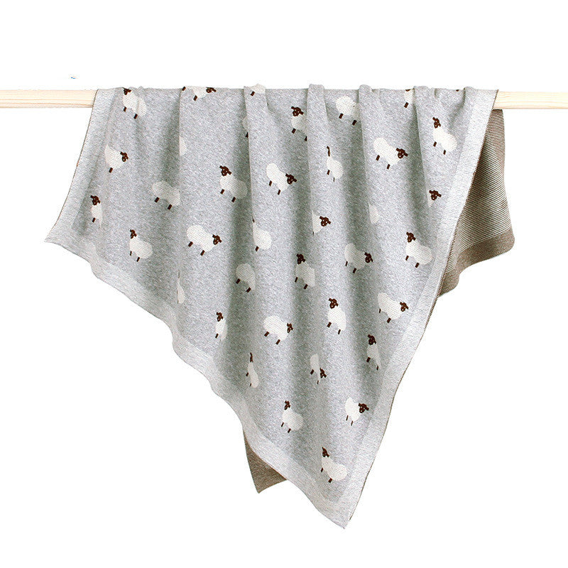 Manta de pelo para bebé, frazada prueba de viento para bebé, protección y calidad para infantes, Manta de punto 100% algodón para niños y niñas con lindas ovejas gris, color rosa