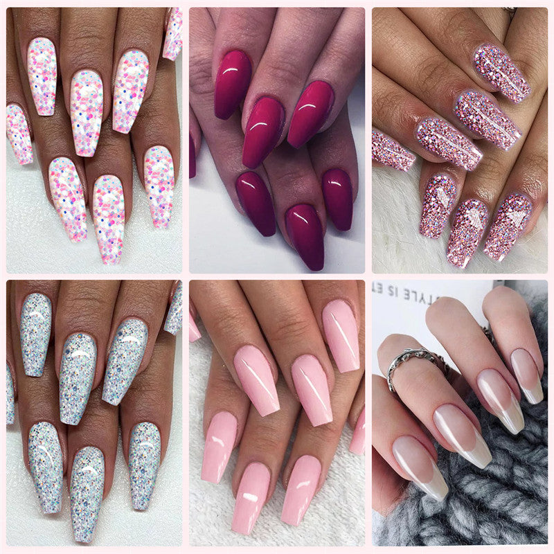 SET para uñas; decoración y pegado de uñas de todos los colores, POLYGEL