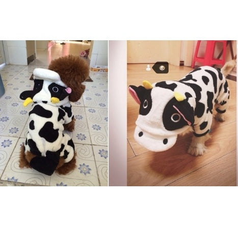 Suéter de Vaquita con Capucha para Mascotas – Abrigo de Invierno Adorable