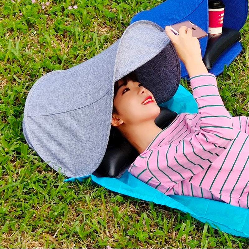 Sombrillas de playa para cubrirse del sol al aire libre con almohada apoyacabeza; ideal para exteriores y playa, cobertor solar para el rostro