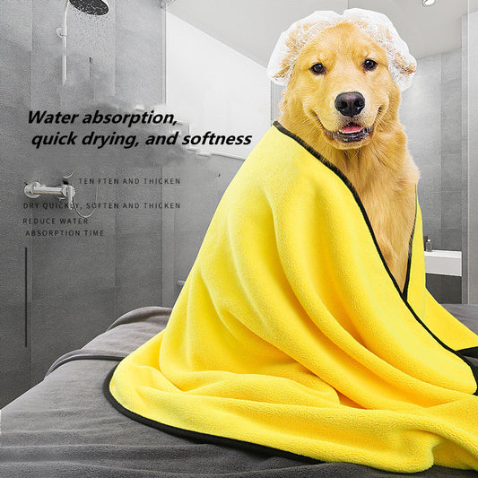 Toalla de microfibra suave para perros y gatos color amarillo
