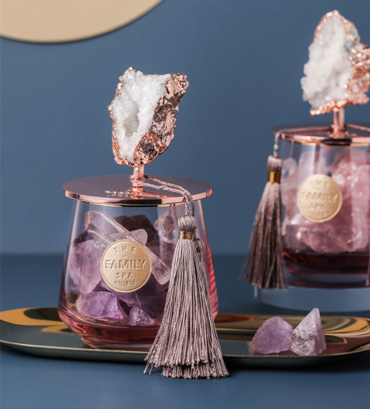 Set de Aromaterapia con Cristales – Aceites Esenciales + Cristales de Bienestar