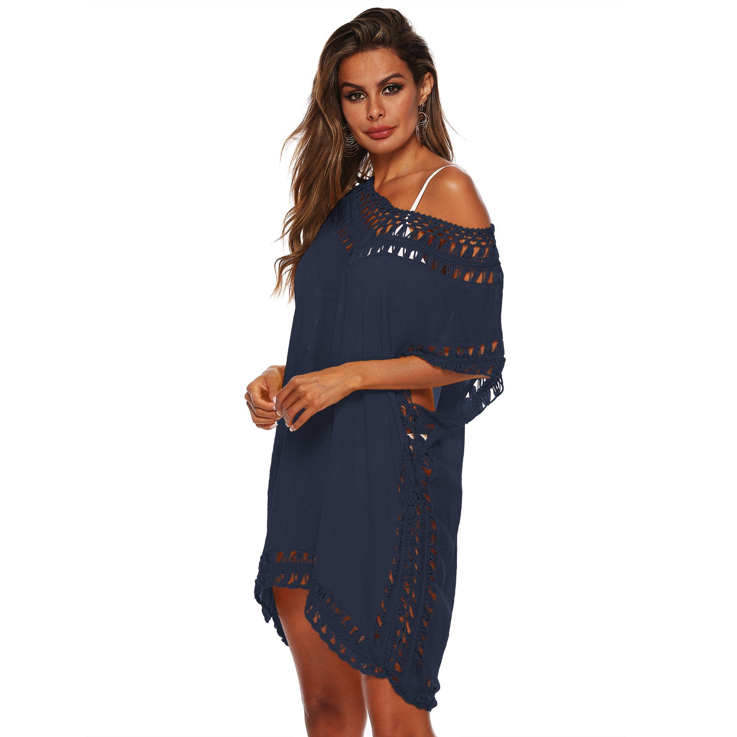 Blusa de playa, calada en hilos tejidos con diseño sensual, calado y entrelazado para tu outfit de playa