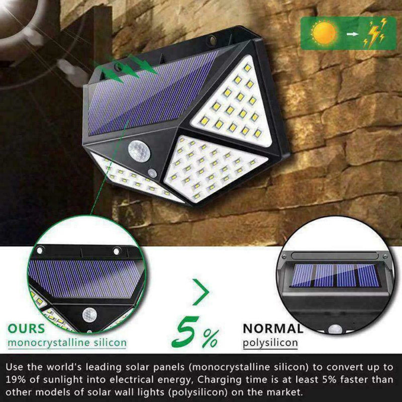 Lámpara de pared solar de 100 LED