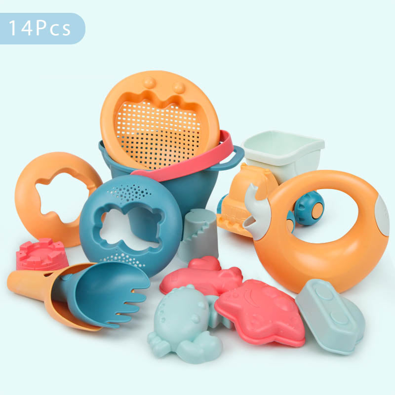 Set de playa para niños, juguetes para la arena, set con balde y accesorios, juguete de calidad para niños pequeños